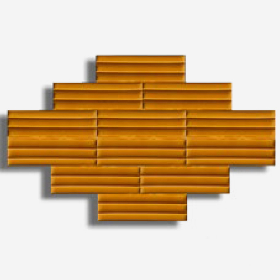 20x20 cm Rölyefli Seramik Bambu Karamel-3